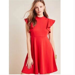 Anthropologie Maeve Deena Flutter Sleeve Dress - Medium